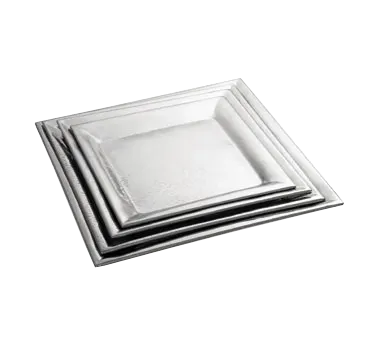 TableCraft R2020 Remington 20"x20" Square Stainless Steel Serving Tray, 18/8, Rice Pattern, Dishwasher Safe
