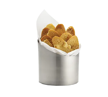 TableCraft R44 - 17-18 oz French Fry Cup, 3-3/4" Dia × 4-1/4", Stainless Steel, Dishwasher Safe