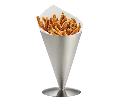 TableCraft R57 French Fry Cone, 17-1/2oz 4-1/2" Dia × 6-3/4" Height, Stainless Steel, Dishwasher Safe