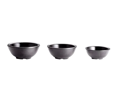TableCraft Products RAM2RBK - 2 oz Black Melamine Ramekin, SaferFoods, Ribbed, 70°F, Dishwasher Safe