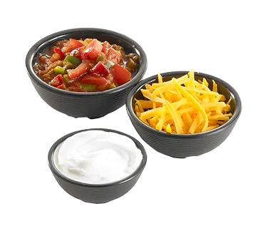 TableCraft RAM3RBK - 3oz Black Melamine Ramekin, Ribbed, Round, 158°F Safe, Dishwasher‑Ready
