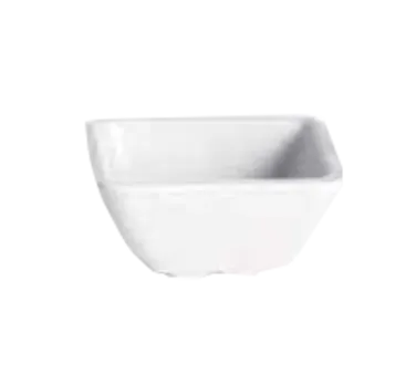 TableCraft RAMS2W 2oz Square Melamine Ramekin, White, Ribbed, NSF, Dishwasher Safe, 158°F/70°C