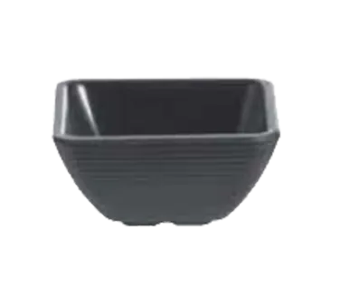 TableCraft RAMS3BK - 3oz Black Melamine Square Ramekin, Ribbed, NSF, Dishwasher Safe, 158°F/70°C