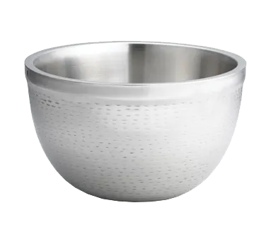 TableCraft RB11 - 5-Qt Double-Wall Stainless Steel Serving Bowl, 11" Dia., Rice Pattern