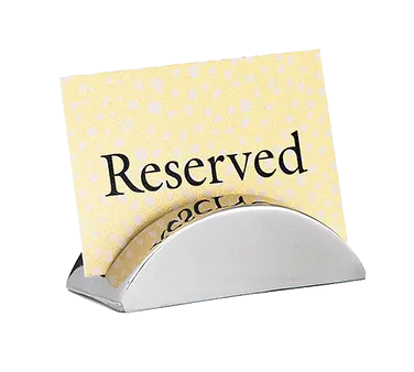 TableCraft RCH21 Menu Card Holder – 2" × 1-1/4", 3" Height, Stainless Steel, 1-4" Width