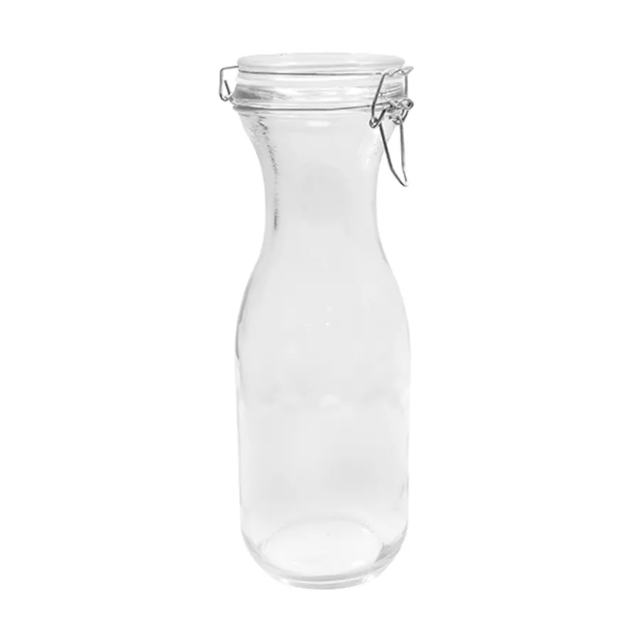 TableCraft RGC34 Decanter Carafe, 34oz Glass, Re‑Sealable Silicone Seal, 24-34oz