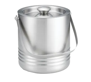 TableCraft RIB76 Ice Bucket – 58oz Double‑Wall Stainless Steel, 7”×6”×6.5”, Hotel Room Supply