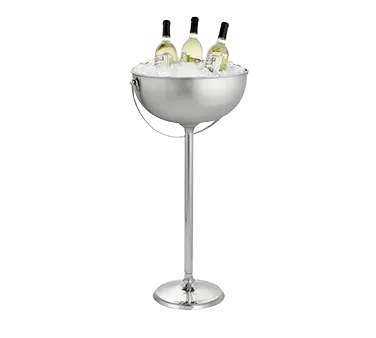 TableCraft RS2132 Wine Bucket Stand, 10-1/4 Qt, 32" H x 16" D, Stainless Steel, Silver