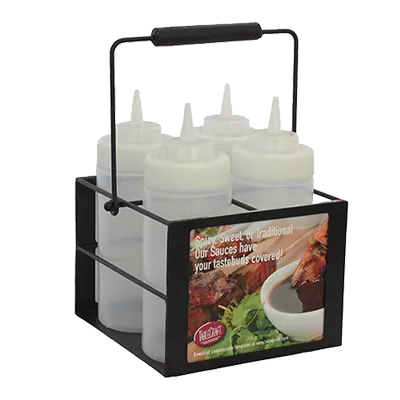 TableCraft SBC4 Organizer, 4‑Section Caddy, 7‑3/4" x 7‑1/4" x 4‑3/4", Finish, 16 oz, Carry Handle