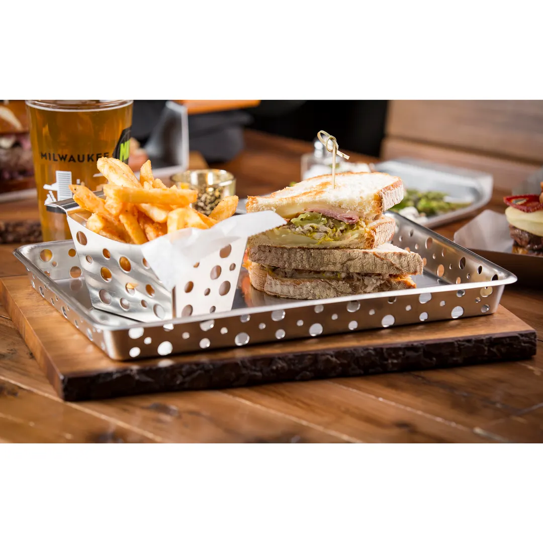 TableCraft SCB139 Stainless Steel Tray 13" x 9" Rectangular Brushed Dishwasher Safe