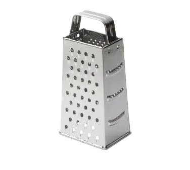 TableCraft Products SG200 Tapered Stainless Steel Box Grater, 3" x 4" x 9-1/4", Dishwasher Safe, 9"H