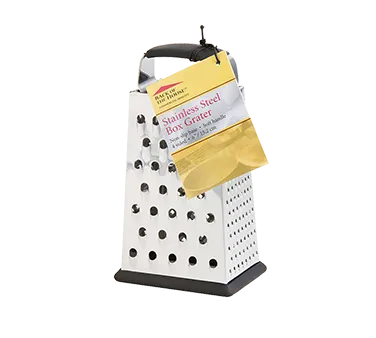 TableCraft SG203BH Box Grater – 6" 4-Sided Stainless Steel, Anti‑Slip, Dishwasher Safe