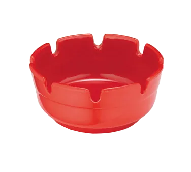 TableCraft ST365R-1 Economy Ashtray, 3-3/4" x 1-3/4" Deepwell, Red Melamine, Dishwasher Safe