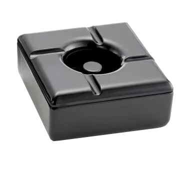 TableCraft WPA5BK - Windproof Melamine Ashtray, 4-1/2" x 4-1/2" x 2", Black, Square, Dishwasher Safe