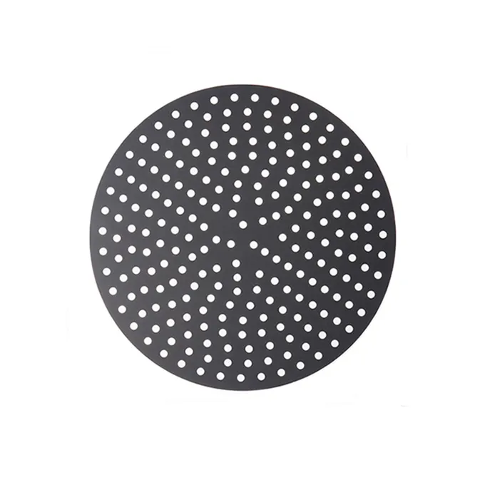 American Metalcraft EZ18912P - 12" Round Perforated Aluminum Pizza Pan, 18 Gauge, Tray, 3/8" Holes