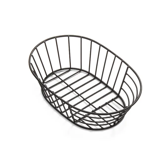 American Metalcraft STO9 Nestable Oval Wire Basket, 9" L x 6" W x 2.5" H, Metal, Clean Lines