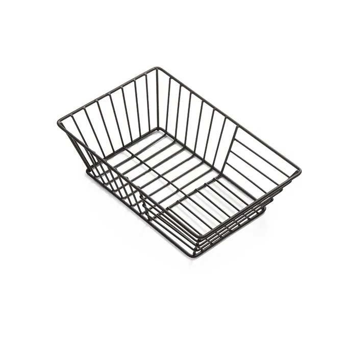 American Metalcraft STR9 Nestable Rectangular Basket, 9" L x 6" W x 2.5" H, Metal, Minimal Design
