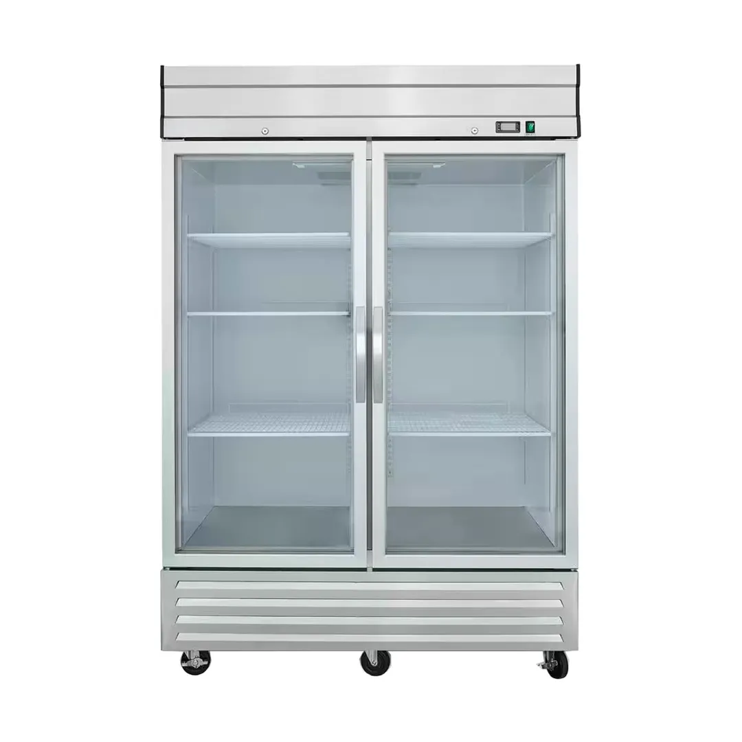 Excellence DSS-42CG 54" 2-Glass Door Reach-In Refrigerator, 42.2 cu. ft., Bottom Mounted
