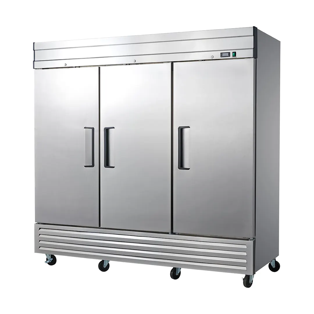 Excellence DSS-66C 81" 3-Solid Door Reach-In Refrigerator, 65.5 cu. ft., Bottom Mounted