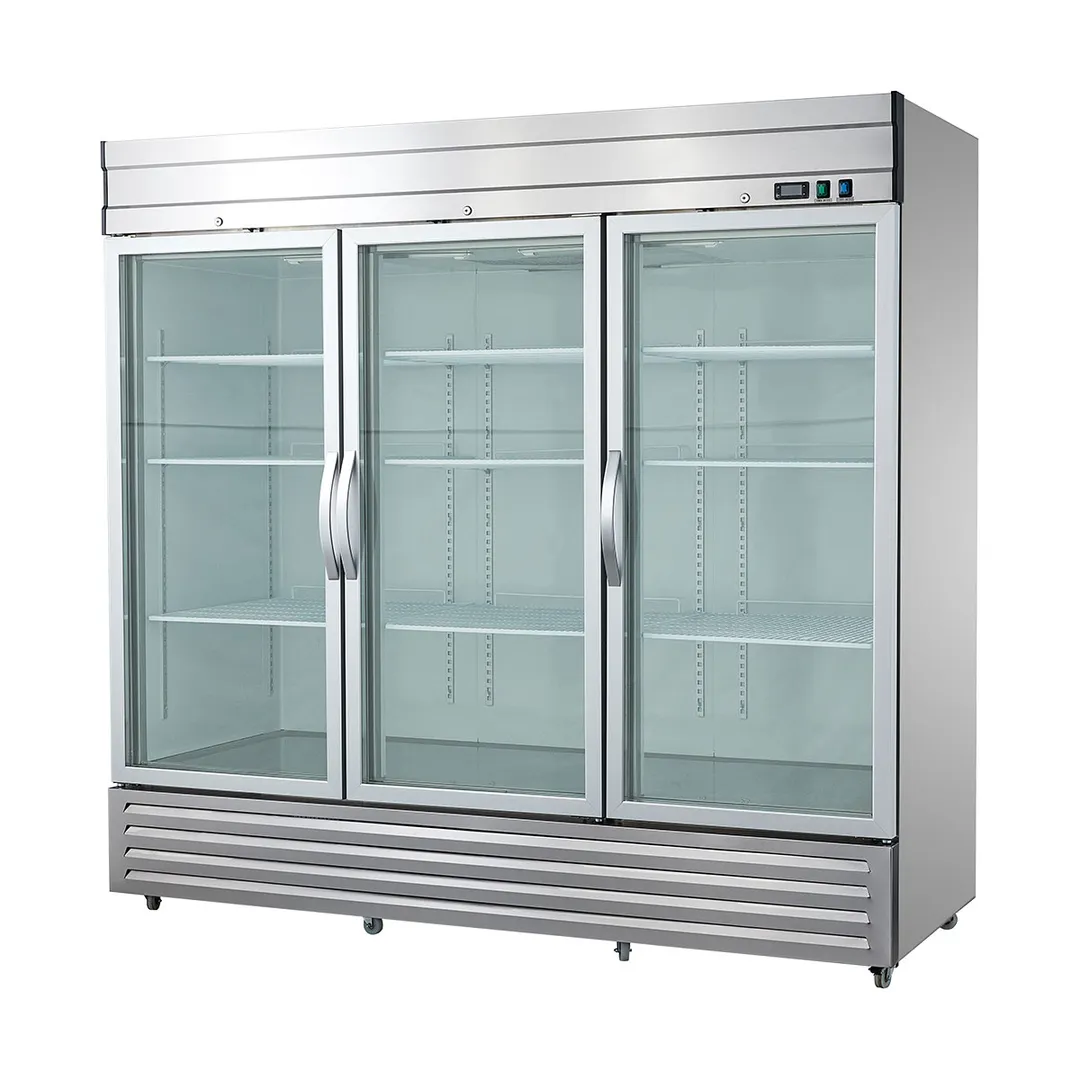 Excellence DSS-66CG 81" 3-Glass Door Reach-In Refrigerator, 65.5 cu. ft., Bottom Mounted