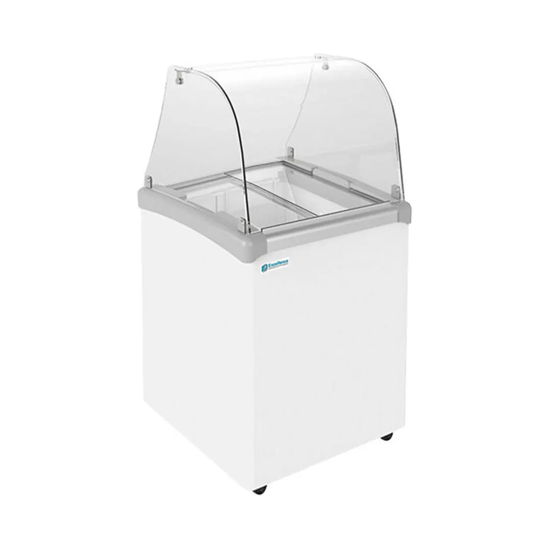 Excellence EDC-4CHC 25" Ice Cream Dipping Cabinet w/ Curved Sneeze Guard