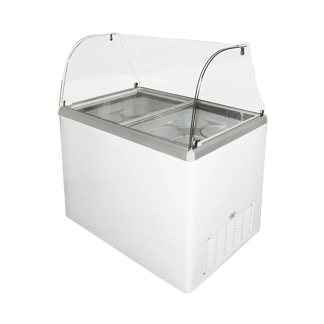Excellence EDC-8CHC 48" Ice Cream Dipping Cabinet w/ Curved Sneeze Guard
