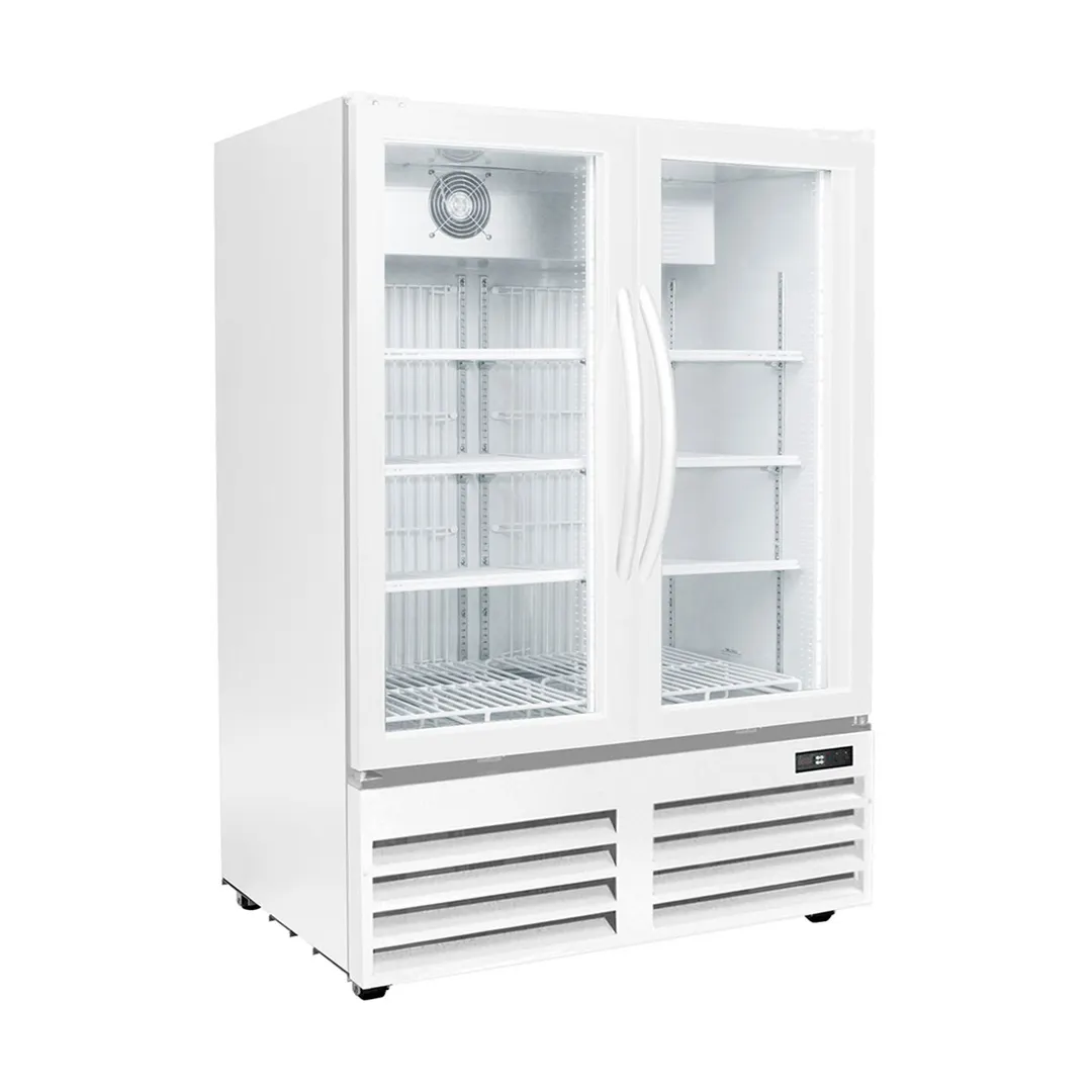 Excellence GDF-15 36" 2 Glass Door Merchandiser Freezer in White, 14 cu. ft.