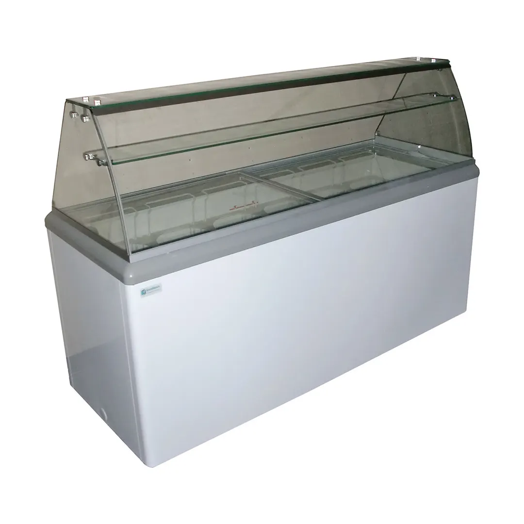 Excellence HBD-10HC 60" Ice Cream Dipping Cabinet w/ Curved Sneeze Guard