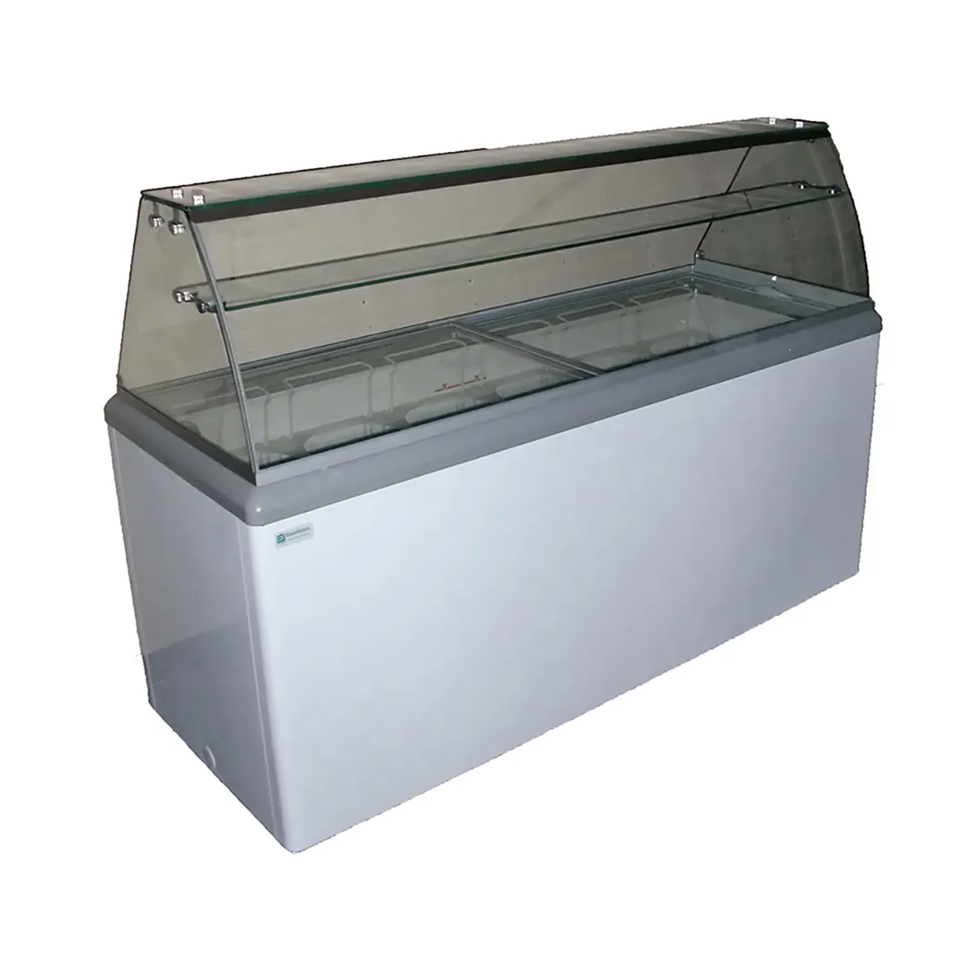Excellence HBD-12HC 71" Ice Cream Dipping Cabinet w/ Curved Sneeze Guard