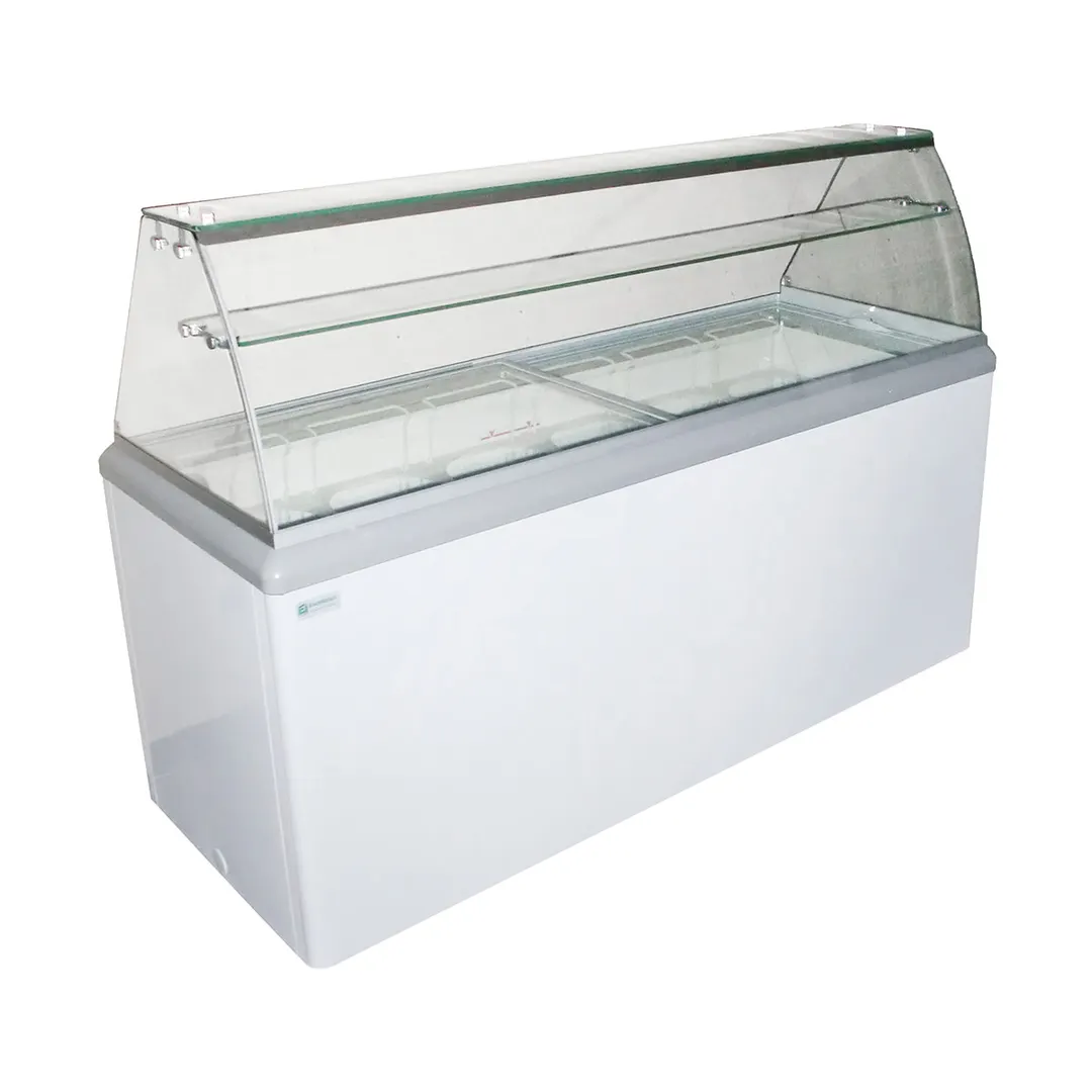 Excellence HBG-12HC 70" Gelato Dipping Cabinet w/ Curved Sneeze Guard