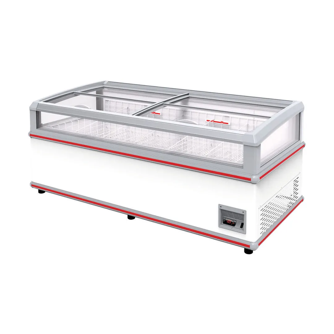Excellence SM-6 74" Flat Lid Island Style Ice Cream Display Freezer, 15.2 cu. ft.