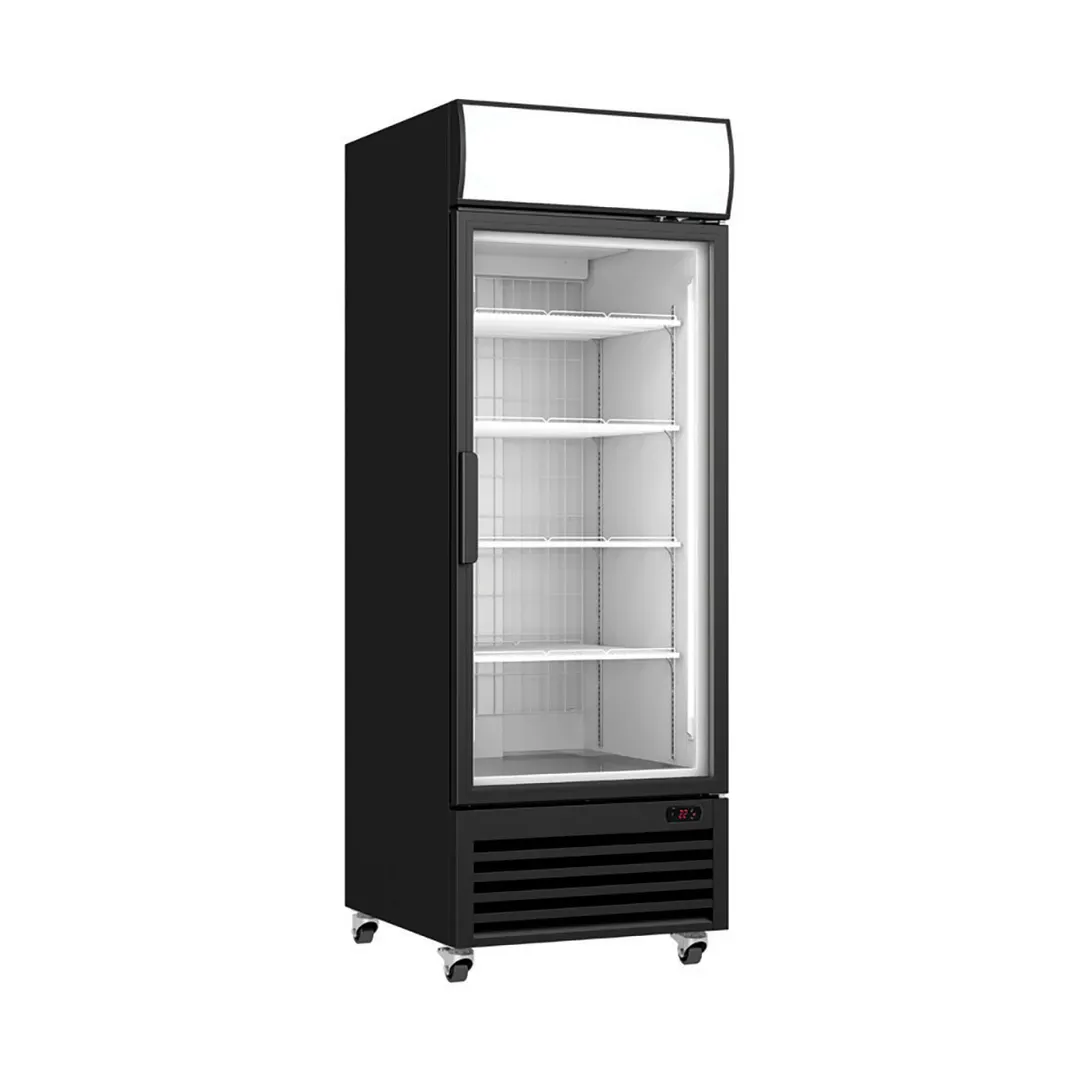 Excellence TKOF-21 27" Glass Door Freezer Merchandiser, 18.9 cu ft, Black Exterior, LED, 3/4 HP, 115V