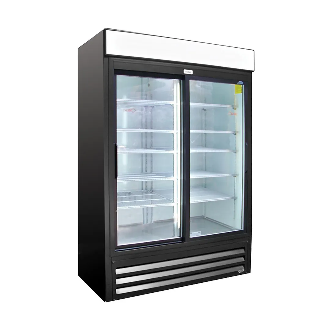 Excellence VR-45SLD 51" Two Sliding Glass Door Merchandiser Refrigerator in Black, 45 cu. ft.