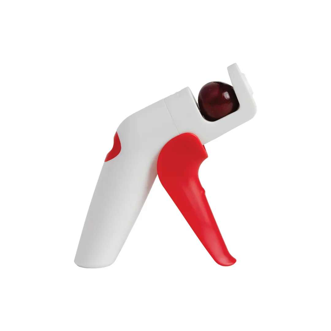 Taylor Precision 102-241-005 QuickPit Cherry & Olive Pitter White/Red Plastic-Steel Dishwasher Safe