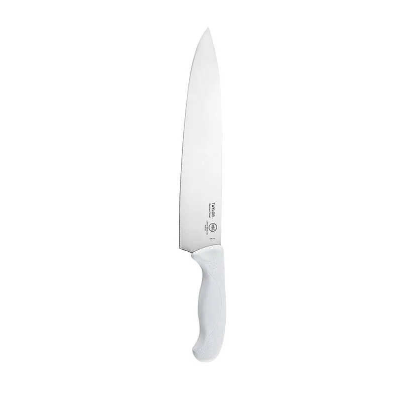 Taylor Precision 5248365 Chef Knife – 15-3/4" 10" Stamped High‑Carbon Steel, White Non‑Slip Handle
