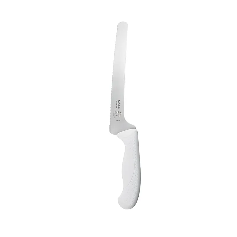 Taylor Precision 5248369 Bread Knife, 15-15/16" x 10" Blade, White Handle, Steel, NSF