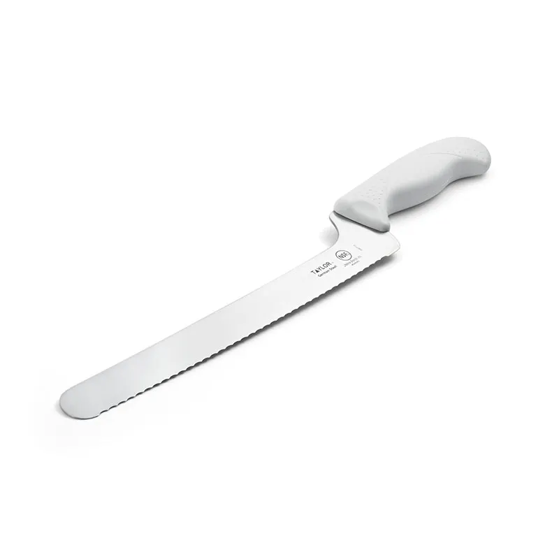 Taylor Precision 5248369 Bread Knife, 15-15/16" x 10" Blade, White Handle, Steel, NSF