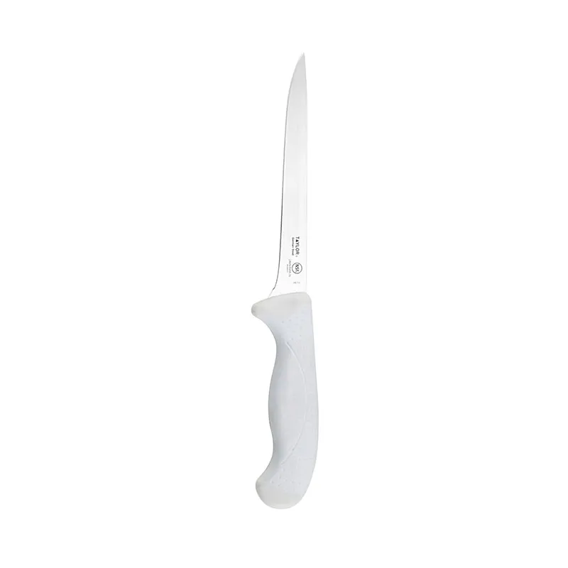 Taylor Precision 5248379 Fillet Knife – 11‑7/16”, 6” Blade, Steel, White Nylon Handle, NSF