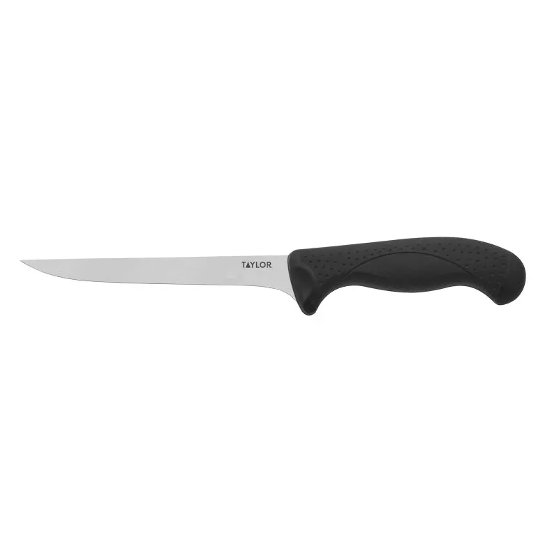 Taylor Precision 5248380 Boning Knife - 6" Stamped, High Carbon Steel, Black Nylon/Silicone Handle