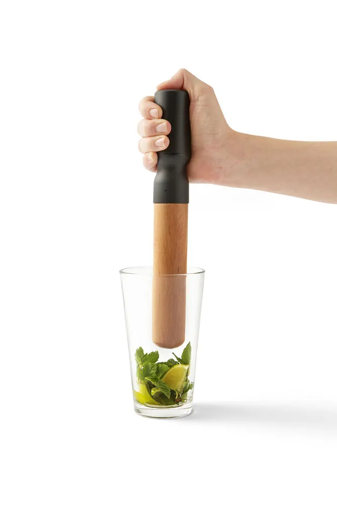 Taylor Precision 5268411 Cocktail Muddler and Reamer, Solid Wood Handle, Glass End, 9" Length