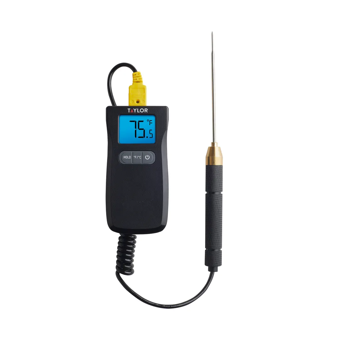 Taylor Precision 5286498 K‑Type Thermometer, 1.5mm Step‑Down Probe, -40°F to 572°F (‑40°C to 300°C)