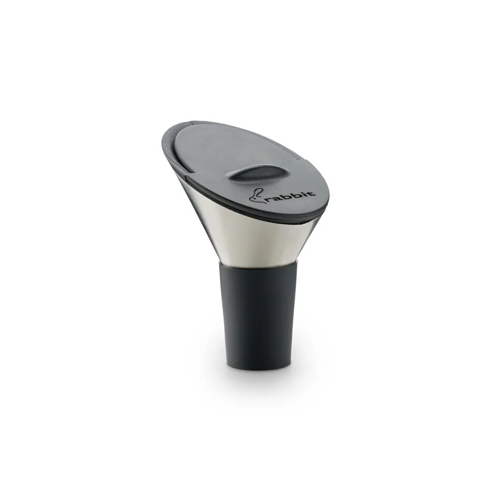 Taylor Precision 5313185 Sliding Wine Pourer Stopper, Black 2‑in Spout, Free Flow Design, Stainless Steel Collar