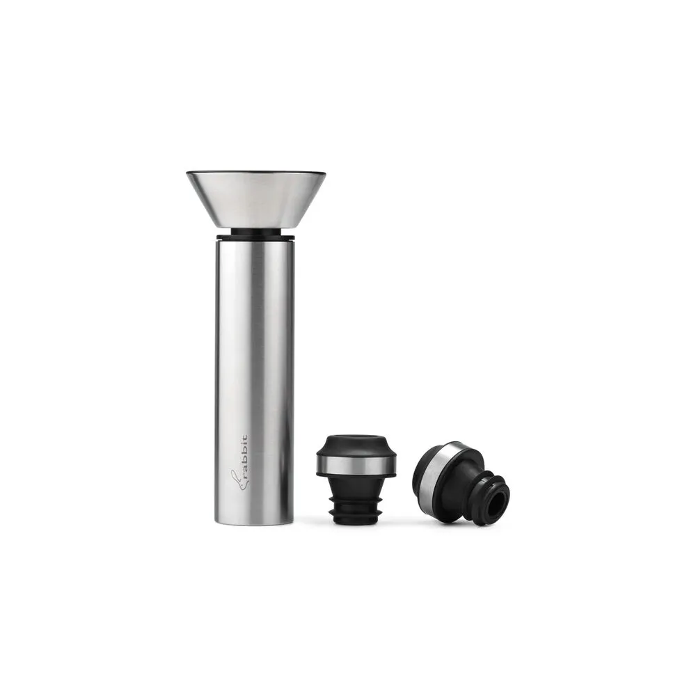 Taylor Precision 5313190 Vacuum Wine Preserver with 2 Black Stoppers, Black Body, Silver Spout, with Collar, 0.5‑Liter