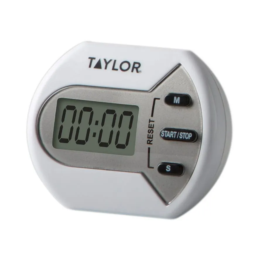 Taylor Precision 5806 Kitchen Timer, 0.7" LCD, Counts Up/Down, Clip or Magnet, AAA Battery Included