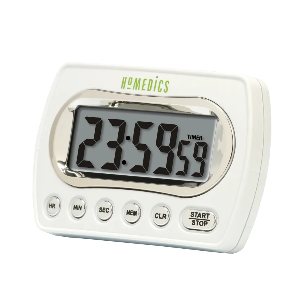 Taylor Precision 584721 Kitchen Timer, 0.8" LCD, 23h 59m 59s, 12/24 Hour, Memory Recall, Chrome