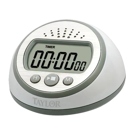 Taylor Precision 5873 Kitchen Timer, White, 23h 59m 59s Range, Up/Down, 2 AAA Batteries Included