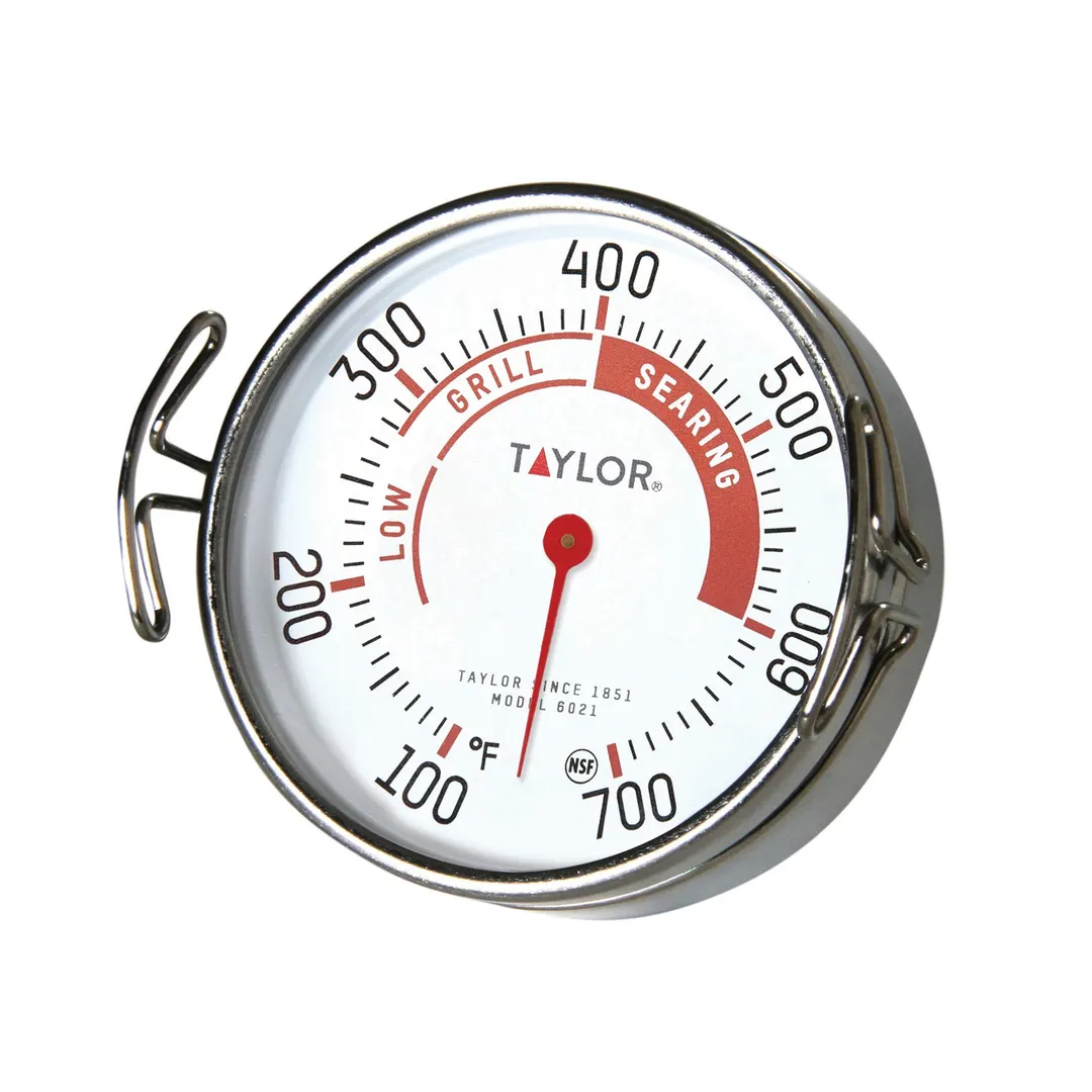 Taylor Precision 6021 Grill Thermometer - 2" Dial, 100-700°F Range, Stainless Steel, NSF