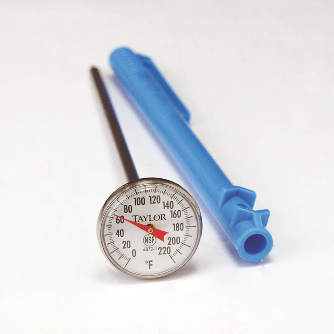 Taylor Precision 6072N Pocket Thermometer – 1" Dial, 5" Stem, 0-220°F Range, ±2°F Accuracy, NSF