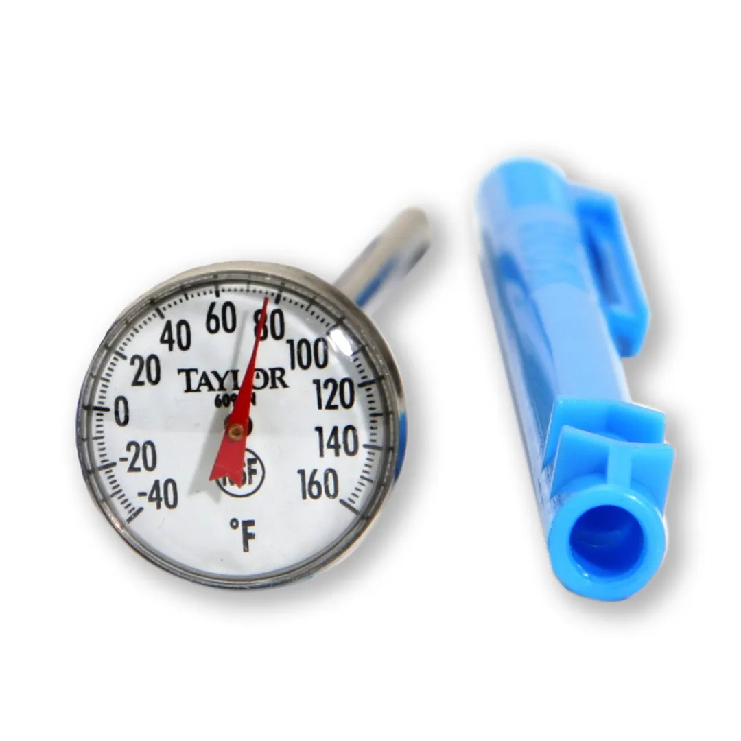 Taylor Precision 6096N Pocket Thermometer – 1" Dial, 5" Stem, -40° to 160°F, +/-2°F Accuracy, NSF