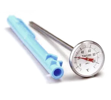 Taylor Precision 6099N Pocket Thermometer – 1" Dial, 5" Stem, -10° to 110°C, Lexan Lens, NSF